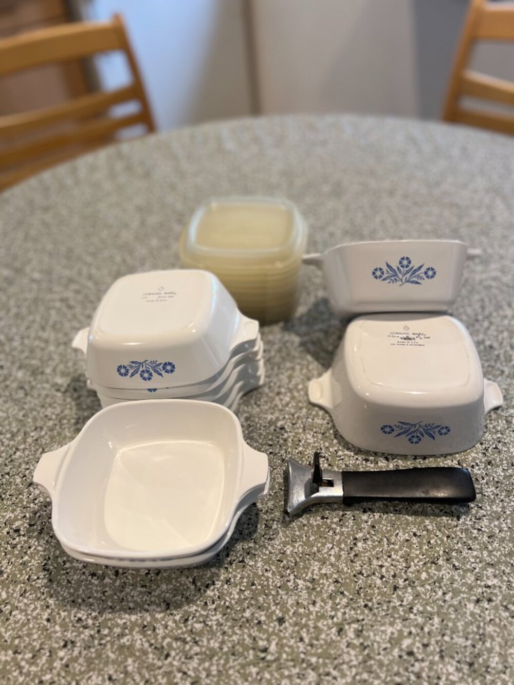CorningWare Cornflower Blue Petite Pan Set – P‑41 & P‑43‑B + 11 Lids + Detachabl
